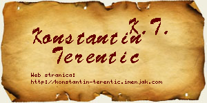 Konstantin Terentić vizit kartica